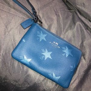 Star Pattern Authentic Coach Wristlet Wallet